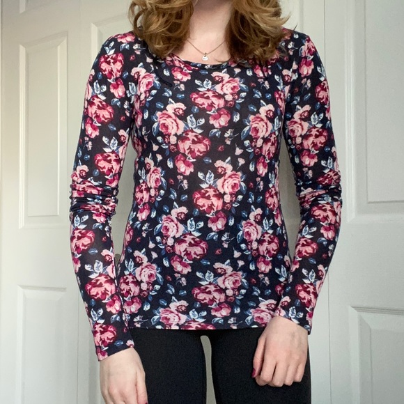 Aeropostale floral print long sleeve tee - Picture 5 of 7